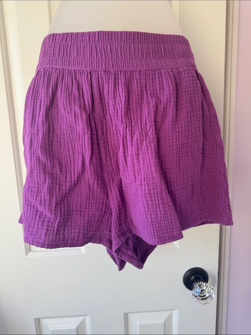 sundays Purple Textured Pull-On Shorts